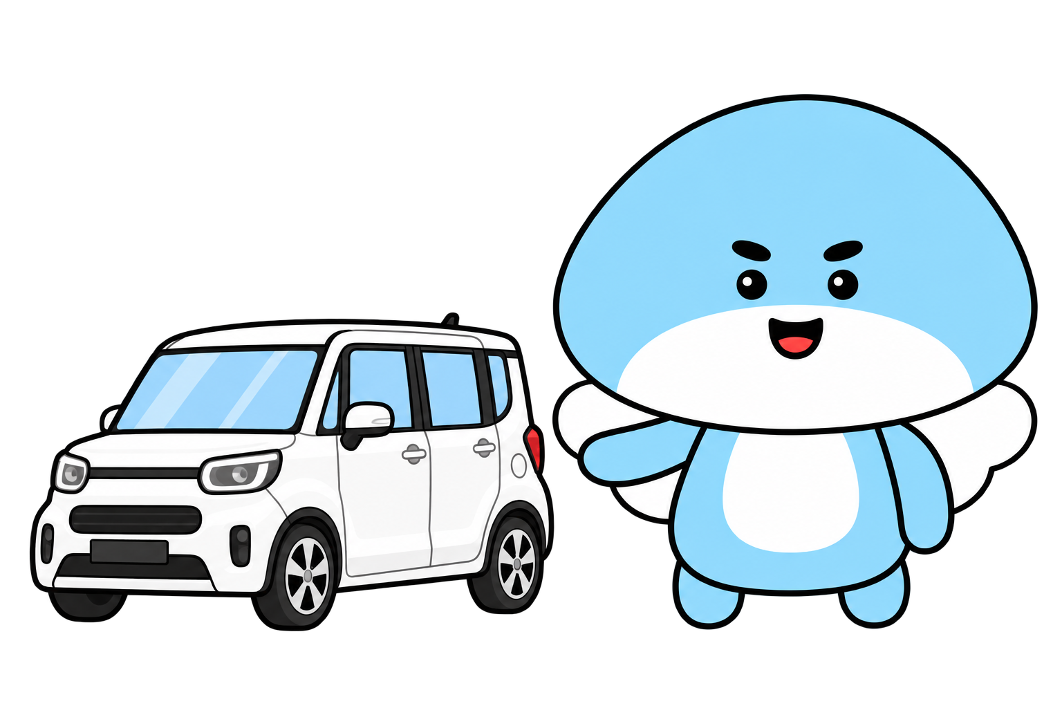 경차 차량을 짧은 팔로 소개하는 앙이